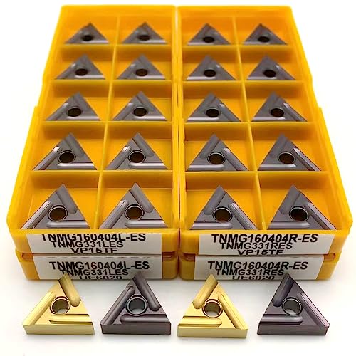 10 Stück TNMG160404R UE6020 TNMG160404L Hartmetalleinsätze, Außendrehwerkzeuge, CNC-Fräser, TNMG 160408R Dreheinsatz(TNMG160404L US735) von AYLFGSMG