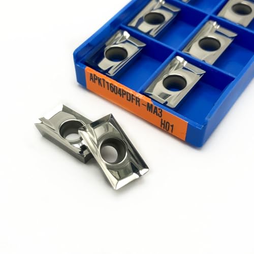 10 stücke APKT1604 MA G2 MA3 H01 Wende Werkzeuge Aluminium Einsätze CNC Fräsen Schneiden Werkzeug APKT Drehmaschine Holz Drehen Einsatz(APKT1604PDFR-MA3 H01) von AYLFGSMG