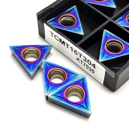 10 stücke Drehwerkzeuge Nano Blau TCMT16T304 TCMT16T308 Hartmetalleinsätze Interne Drehwerkzeuge Dreheinsätze Schneidwerkzeuge(TCMT 16T304 KT7030) von AYLFGSMG