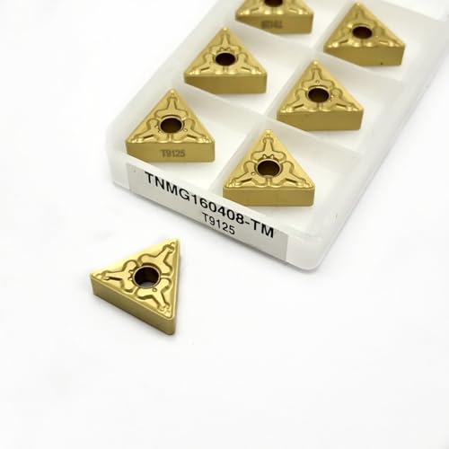 10 stücke Hartmetall Einsätze TNMG160404 TNMG160408 T9125 CNC Drehmaschine Schneiden Werkzeug Drehen Einsatz for Edelstahl Drehmaschine Werkzeug(TNMG160408-TM T9125) von AYLFGSMG