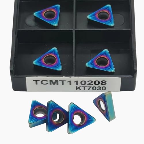 10 stücke TCMT110204 TCMT110208 Hartmetalleinsatz Internes Drehwerkzeug Dreheinsätze Metalldrehmaschinen-Schneidwerkzeuge(TCMT110208 KT7030) von AYLFGSMG