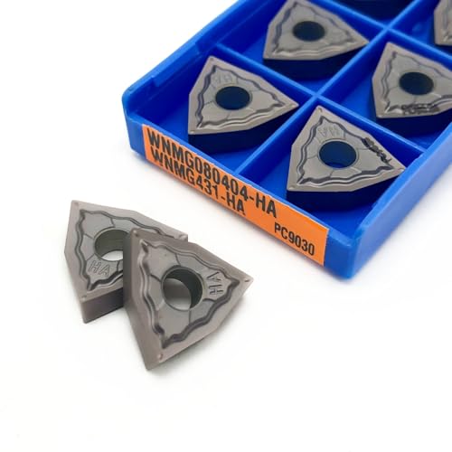 10 stücke WNMG080408 WNMG080404 HA PC9030 Externe Drehen Werkzeuge Hartmetall Einsatz WNMG 080408/04 Drehmaschine Cutter Werkzeug Drehen Einsatz(WNMG080404-HA PC9030) von AYLFGSMG
