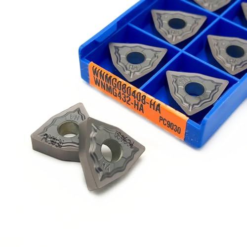 10 stücke WNMG080408 WNMG080404 HA PC9030 Externe Drehen Werkzeuge Hartmetall Einsatz WNMG 080408/04 Drehmaschine Cutter Werkzeug Drehen Einsatz(WNMG080408-HA PC9030) von AYLFGSMG