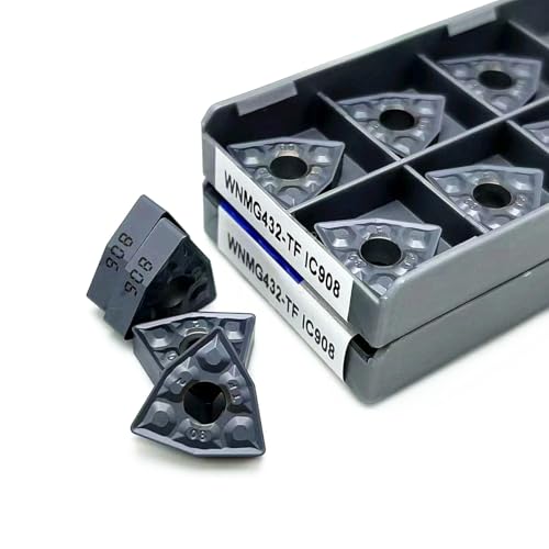 10 stücke WNMG080408 WNMG080404 TF IC907/908 Externe Drehen Werkzeuge Hartmetall Einsatz WNMG 080408 Drehmaschine Cutter Werkzeug Drehen Einsatz(WNMG080404-TF IC907) von AYLFGSMG