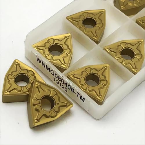 10-teiliges externes Drehwerkzeug, Hartmetallklinge, Drehwerkzeug, WNMG080408 WNMG080404 TM T9125, WNMG080408 WNMG080404(WNMG080408-TM T9125) von AYLFGSMG