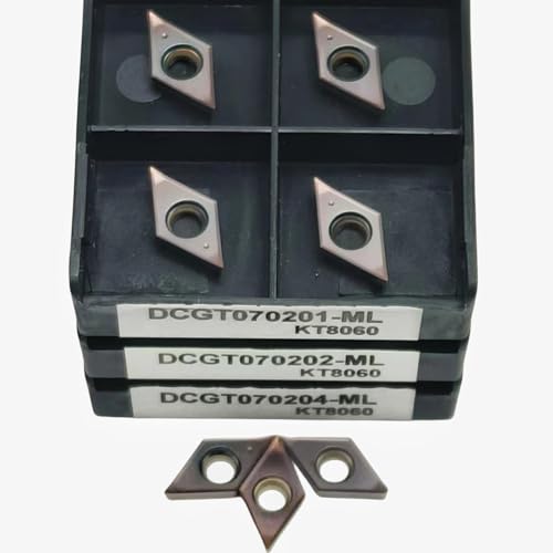 10PCS Maschine Werkzeuge DCGT070201 DCGT070202 DCGT070204 ML KT8060 Hartmetall Einsätze CNC Drehmaschine Drehen Werkzeuge for Edelstahl(DCGT070202-ML KT8060) von AYLFGSMG