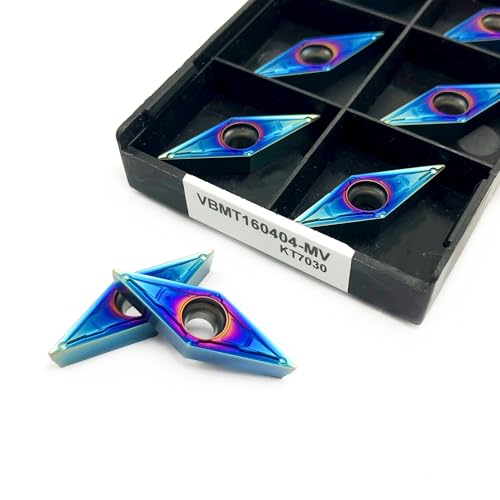 10PCS VBMT160404 KT7030 VBMT160408 KT7030 Hartmetalleinsatz CNC-Drehmaschine Cutter Drehwerkzeug for Edelstahl(VBMT160404-MV KT7030) von AYLFGSMG