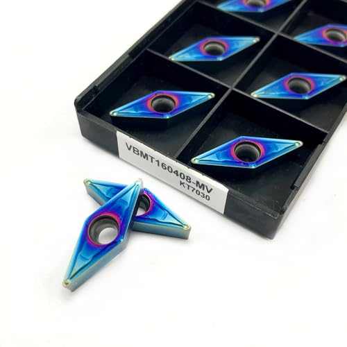 10PCS VBMT160404 KT7030 VBMT160408 KT7030 Hartmetalleinsatz CNC-Drehmaschine Cutter Drehwerkzeug for Edelstahl(VBMT160408-MV KT7030) von AYLFGSMG