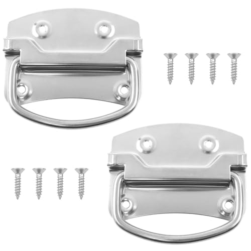 AYLIFU Robuster Edelstahlgriff, Schubladengriff, Küchenschrank-Hardware mit Schrauben, silberfarben, 10 x 9 cm, Klappgriffe für Schubladentüren, Schranktüren und Werkzeugkästen, 2 Stück AYLIFU Robuster Edelstahlgriff, Schubladengriff, Küchenschrank-Hardware mit Schrauben, silberfarben, 10 x 9 cm, Klappgriffe für Schubladentüren, Schranktüren und Werkzeugkästen, 2 Stück von AYLIFU