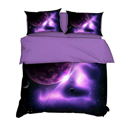 AYMAING Bettwäsche-Set,Galaxie Star Motiv, Bettbezug 135 x 200 cm, Kopfkissenbezug 50 x 75 cm, Mikrofaser von AYMAING