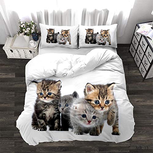 AYMAING Bettwäsche Set 135 x 200 cm Mikrofaser Bettbezug Set mit Katzen Cat Motiv 3 teilig Weiche Atmungsaktive Bettbezüge mit Reißverschluss 2 Kissenbezüge 80 x 80 cm AYMAING Bettwäsche Set 135 x 200 cm Mikrofaser Bettbezug Set mit Katzen Cat Motiv 3 teilig Weiche Atmungsaktive Bettbezüge mit Reißverschluss 2 Kissenbezüge 80 x 80 cm von AYMAING