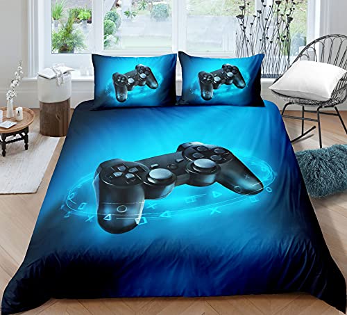 AYMAING Spiel Bettwäsche-Set Jungen Teenager 155 x 220 cm Gamepad Bettbezug, Videospiel Betten für Kinder Mädchen, Neuheit Gradient Action Buttons Dekor Mikrofaser Bettwäsche von AYMAING