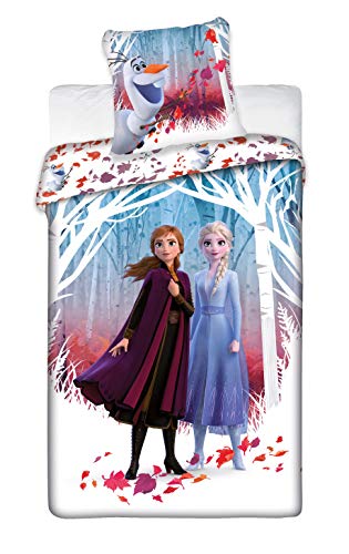 Aymax S.P.R.L. Bettwäsche Frozen 2 Leaves – Bettbezug Eiskönigin 140 x 200 cm + Kissenbezug 63 x 63 cm Disney von Aymax S.P.R.L.