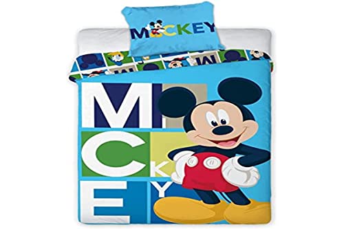 AYMAX S.P.R.L. Mickey Mouse - Juego de Cama (Funda nórdica de 140 x 200 cm y Funda de Almohada de 63 x 63 cm), diseño de Mickey Mouse von AYMAX S.P.R.L.