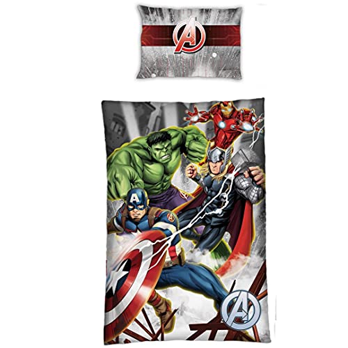 Disney Avengers Bettwäsche-Set, Bettbezug 140 x 200 cm Kissenbezug 63 x 63 cm, Polyester… von Aymax