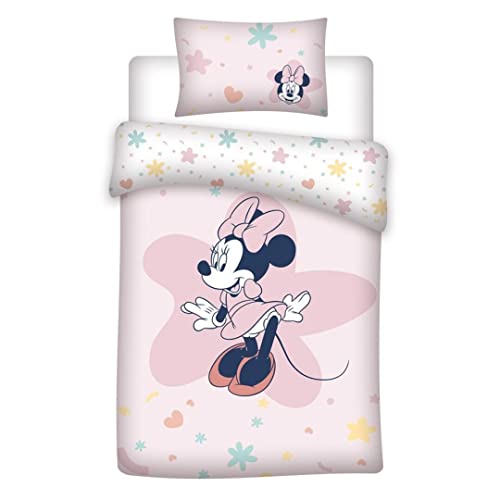 Parure de lit réversible Disney Minnie - Blanc et Rose - 100 cm x 140 cm von Aymax