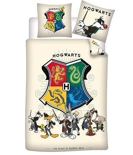 Aymax Bettwäsche Set Hogwarts Looney Tunes 135 x 200cm von Aymax
