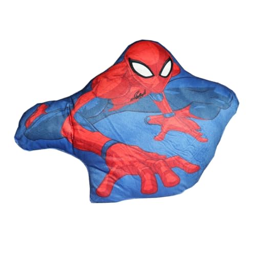 Aymax Marvel Spiderman 3D Mini Kissen 33x27 cm – Superhelden Dekokissen aus Mikrofaser – Kuscheliges Spider-Man Fan-Kissen für Kinderzimmer, Sofa oder Reisen von Aymax