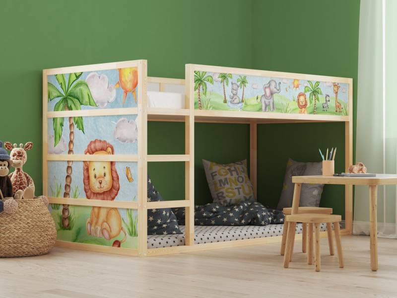 AYMINOO Wandsticker Wandsticker Bettaufkleber für IKEA Kura Safari Löwe Aufkleber KB3033 (5 St) von AYMINOO