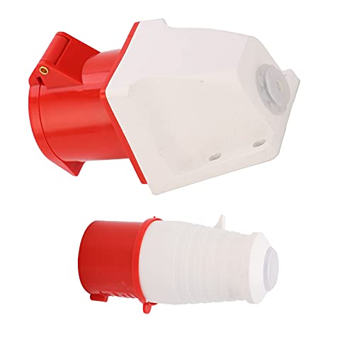 AYNEFY 32A 3-phasige Steckdose 4-poliger Stromstecker Industrieanschluss AC380 Bis 415V IP44 mit Massivem Messingleiter für Innen- und Außenanwendungen von AYNEFY