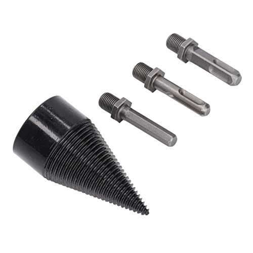 AYNEFY Elektrisches Holzbohrer, Kegelfahrerbohrer, Holzsplitter -Bohrer Bit Elektrisches Brennholz -Log Splitter Bit Set, Effiziente Protokollaufteilung mit Abnehmbaren 3pcs, Einfach zu Bedienen von AYNEFY