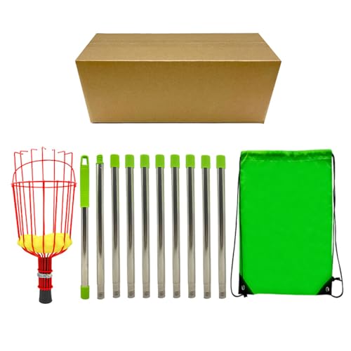 AYNEFY Früchtepflücker-Stangenwerkzeug mit Korb und Langem Stiel, Früchtepflücker-Korb Verstellbares Teleskopstangenwerkzeug Obstpflückausrüstung für Eichel Zitrone Birne Baum Pflücker (4m / 13.12ft) AYNEFY Früchtepflücker-Stangenwerkzeug mit Korb und Langem Stiel, Früchtepflücker-Korb Verstellbares Teleskopstangenwerkzeug Obstpflückausrüstung für Eichel Zitrone Birne Baum Pflücker (4m / 13.12ft) von AYNEFY