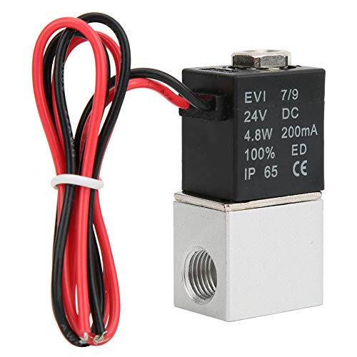 AYNEFY Magnetventil, 24 V DC 2 Position 2 Wege Solenoid Direkte Amtierende Pilotstempel Aluminiumventil Körper IP65 für Luftwasseröl G1/8 G1/4 Optional (G1/4") von AYNEFY