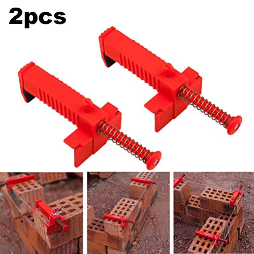 AYNEFY Micklaying Line Tool Engineering Plastic Ziegelnivellierung Messwerkzeug mit Verschleiß Resistenten Anti-Skid-Pads für Maurer Mauerwerksarbeit (Rot) von AYNEFY