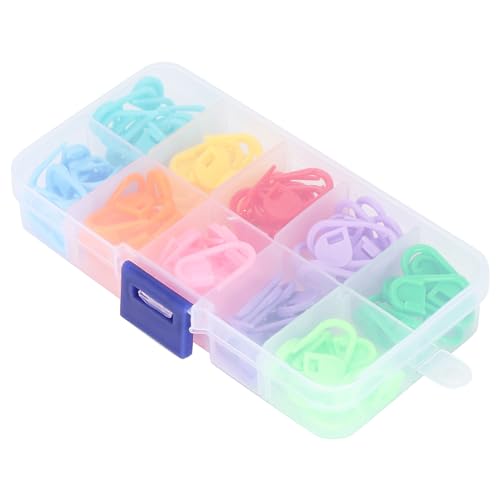 AYNEFY Strickenstich -Marker -Häkelrockclip 100pcs 10 Farben Multipack mit Aufbewahrungsbox Zum Stricken des Häkelns Zählernadelarbeiten von AYNEFY