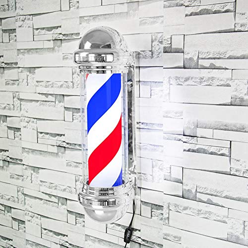 LED Barber Pole Lampe,250V Klassisch Stil Barbierstab Leuchtkugel Friseur Wasserdicht LED Barbierstab Friseur Pole Friseur Salon Friseur Salon Lampe Schild für Friseur-Salons und Barber-Shops von AYNEFY
