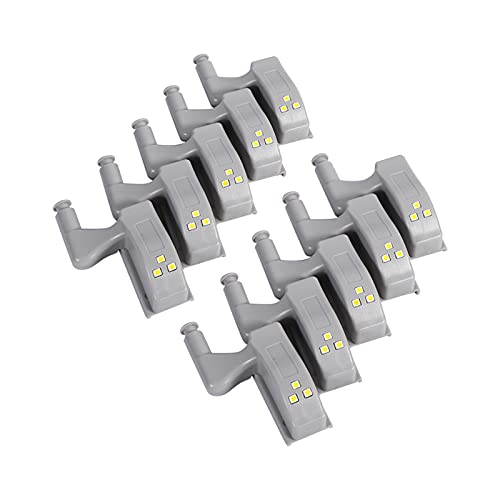 LED-Scharnierlicht, 10 Stück Warm-/kaltweißes Scharnier-LED-Sensorlicht, Schrank-Scharnierlicht, Kunststoff-Smart-Touch-Schranklicht für Wohnzimmer, Küche, 3,1 X 2 X 2 Zoll(Warmweiß) von AYNEFY