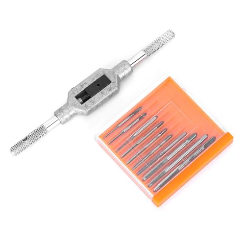 Screw Tap Set, 11-teiliges Gewindebohrer-Set M1–M3.5 HSS Verstellbare Reibahle Gewindebohrer Set Mini-Metrischer Gewindebohrer Metrisches für das Gewindeschneiden von Uhren und Armbanduhren Screw Tap Set, 11-teiliges Gewindebohrer-Set M1–M3.5 HSS Verstellbare Reibahle Gewindebohrer Set Mini-Metrischer Gewindebohrer Metrisches für das Gewindeschneiden von Uhren und Armbanduhren von AYNEFY