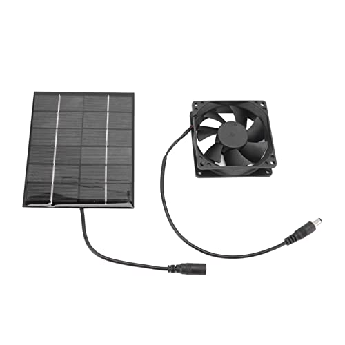 Solarpanel-Lüfterauspuff, 6 V, 2 W, 0–330 MA, Luftlüftung, Wärmeableitungswerkzeug, Mini-Solarpanel-Lüfter, Wasserdichte Außenlüftungsausrüstung für Gewächshaus, Schuppen, von AYNEFY