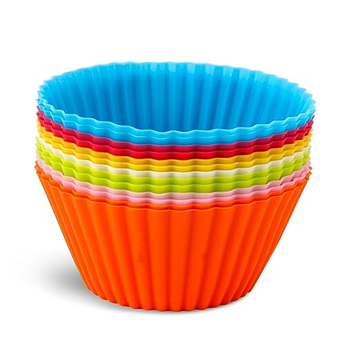 AYNKH 13 Stück Bunt Muffinform Silikon Cupcakeförmchen Wiederverwendbare Antihaftbeschichtet BPA-Frei Standard Silikonformen für Kuchen und Pudding von AYNKH