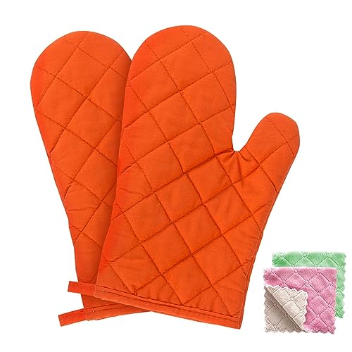 AYNKH 2er Set Hitzebeständig Ofenhandschuhe mit Hängendem Ring,Anti-Rutsch Topflappen Handschuh Extra Lang Baumwolle Kochhandschuhe für Kochen Backen Grillen (Mit 2 wiederverwendbarer Reinigungstuch) AYNKH 2er Set Hitzebeständig Ofenhandschuhe mit Hängendem Ring,Anti-Rutsch Topflappen Handschuh Extra Lang Baumwolle Kochhandschuhe für Kochen Backen Grillen (Mit 2 wiederverwendbarer Reinigungstuch) von AYNKH