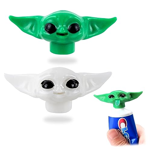 AYNKH 4 Stück (2 Grün＋2 Weiß) Baby Yoda Zahnpasta-kappenspender Zahnpasta-Spender lustige quetscher für Filmfans, Erwachsene und Kinder von AYNKH