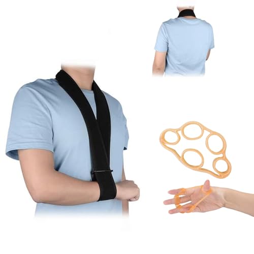 AYNKH Armschlinge con Fingerübungsgerät Einstellbar Armschlinge Rechter Arm Leichte Armschlinge Linker Arm Armschlinge Kinder Damen Herren von AYNKH