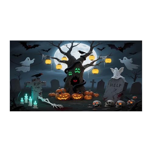 AYOrpeg Halloween Deko Outdoor Große Halloween Garage Dekorationen Gruselige Banner Dekorationen für Party Hintergrundbanner (200 * 150cm) von AYOrpeg