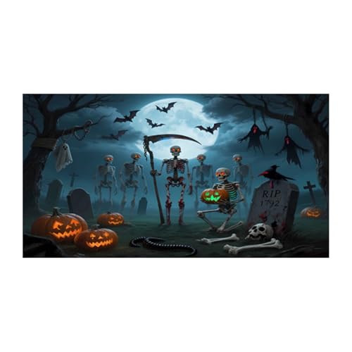 AYOrpeg Halloween Deko Outdoor Große Halloween Garage Dekorationen Gruselige Banner Dekorationen für Party Hintergrundbanner (D, 200 * 150cm) von AYOrpeg
