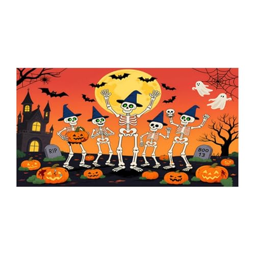 AYOrpeg Halloween Deko Outdoor Große Halloween Garage Dekorationen Gruselige Banner Dekorationen für Party Hintergrundbanner (F, 240 * 210cm) von AYOrpeg