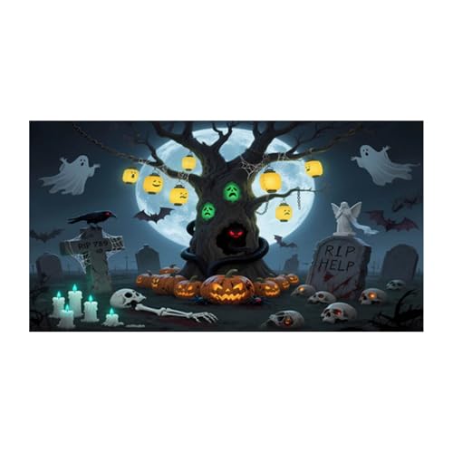 AYOrpeg Halloween Deko Outdoor Große Halloween Garage Dekorationen Gruselige Banner Dekorationen für Party Hintergrundbanner (I, 200 * 150cm) von AYOrpeg