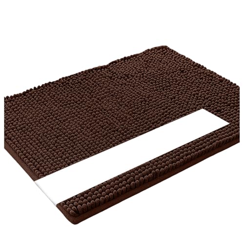 Fußmatte für den Innenbereich strapazierfähige rutschfeste waschbare Fußmatte Aussenbereich Eingangsteppich absorbierend Türmatte (Coffee, 60 * 90cm) von AYOrpeg