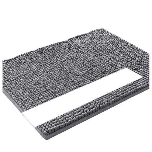 Fußmatte für den Innenbereich strapazierfähige rutschfeste waschbare Fußmatte Aussenbereich Eingangsteppich absorbierend Türmatte (Dark Gray, 50 * 80cm) von AYOrpeg