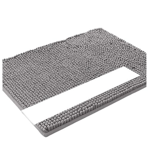 Fußmatte für den Innenbereich strapazierfähige rutschfeste waschbare Fußmatte Aussenbereich Eingangsteppich absorbierend Türmatte (Light Gray, 50 * 80cm) von AYOrpeg