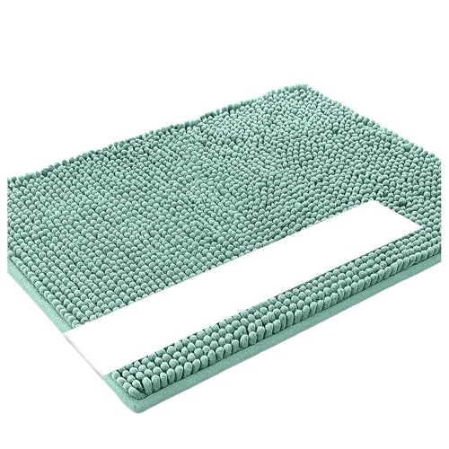 Fußmatte für den Innenbereich strapazierfähige rutschfeste waschbare Fußmatte Aussenbereich Eingangsteppich absorbierend Türmatte (Mint Green, 60 * 90cm) von AYOrpeg