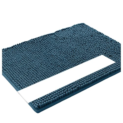 Fußmatte für den Innenbereich strapazierfähige rutschfeste waschbare Fußmatte Aussenbereich Eingangsteppich absorbierend Türmatte (Navy, 60 * 150cm) von AYOrpeg