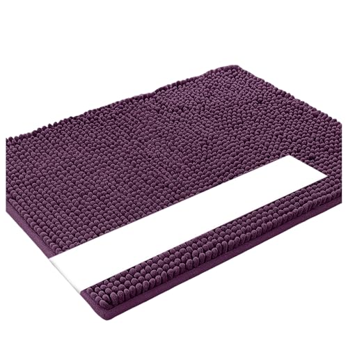 Fußmatte für den Innenbereich strapazierfähige rutschfeste waschbare Fußmatte Aussenbereich Eingangsteppich absorbierend Türmatte (Purple, 45 * 70cm) von AYOrpeg