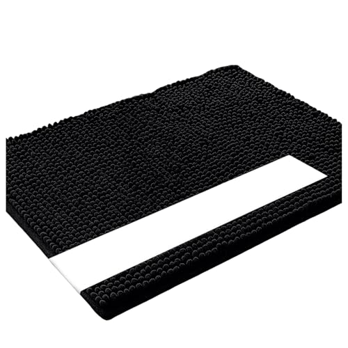 Fußmatte für den Innenbereich strapazierfähige rutschfeste waschbare Fußmatte Aussenbereich Eingangsteppich absorbierend Türmatte (Schwarz,45 * 70cm) von AYOrpeg