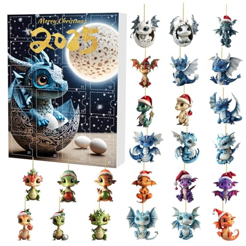 Halloween Adventskalender 24 Countdown Kalender Drachen Hängen Adventskalender Dekoration Figuren für Halloween Home Dekorationen Geschenke ﻿ (One Size) von AYOrpeg