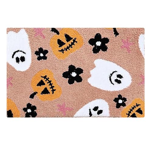Halloween Bodenmatte Lustige Bodenmatte weich saugfähig Stereoskopischer Teppich rutschfest waschbar Halloween Badezimmerdekor Teppich (A, One Size) von AYOrpeg